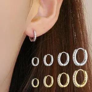 링귀걸이 실버 골드 925 SILVER 금 은 지르콘 큐빅 기본 원형 링 원터치