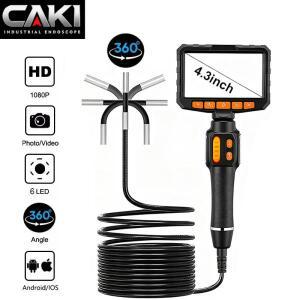 4.3인치 5인치 양방향 내시경, 6.0mm 카메라, 자동차 수리, 배관 검사용 LED 조명이 있는 HD 1080P