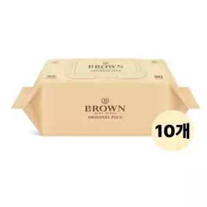 브라운 물티슈 오리지널 플러스 캡형 아기물티슈 55gsm 80매, 10개