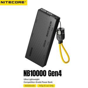 -NITECORE NB10000 Gen4 9V 22.5W 고속 충전 탄소 섬유 파워 뱅크 모바일 야외용 IPX7 듀얼 USB-C