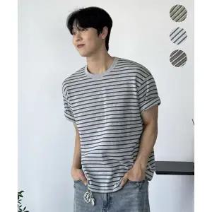 매장정품 FILLUMINATE 필루미네이트 [스토커즈 pick]세미 크롭 톤온톤 스트라이프 티셔츠-3Color FBFUUTS01