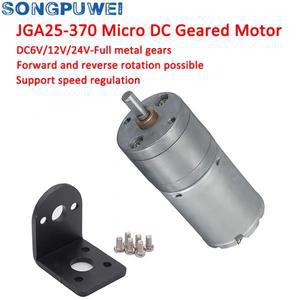 JGA25-370 미니 모터 DC 12 볼트 3V 24V 고 토크 저속 역전 엔진