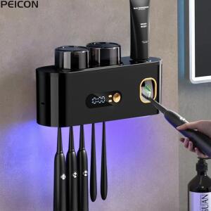 전동 칫솔 살균기 휴대용 UV 칫솔 살균 건조기 충전식 벽걸이 무선 칫솔 홀더