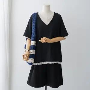 [리센][리센] 배색링클레이어드 여성 데일리 티셔츠 -RLTE2604037-