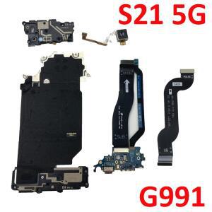 호환 갤럭시 호환 S21 5G G991N 신호 안테나 NFC WIFI LCD 무선 충전 보드 플렉스 케이블 마이크 mmWave