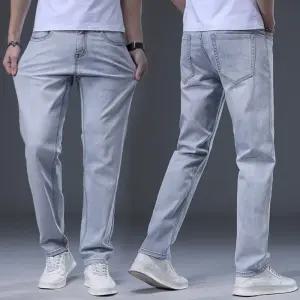 후니오 면 춘추 남성일자청바지 일자핏 청바지 워싱 클래식 스판 순팬츠 UNO3