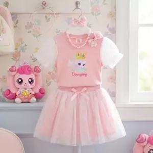 캐치티니핑 여아용 다이아나핑 샤 5부 티셔츠 스커트 세트