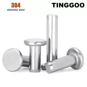 5/50pc M1.5 M2 M2.5 M3 M4 M5 M6 M8 GB109 304 스테인레스 스틸 플랫 라운드 헤드 솔리드 리벳 자체 연결