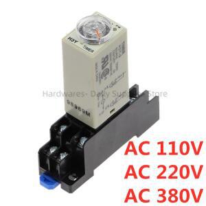 파워 온 딜레이 로터리 노브타이머 타임 AC 110V 380DPDT 5S베이스 소켓이 있는 V H3Y-2