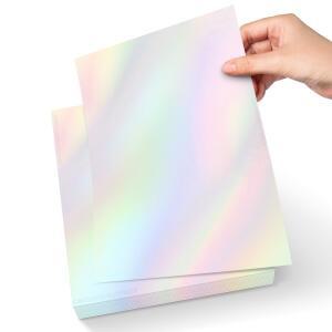 10 매 홀로그램 오버레이 라미네이션 스티커 용지 A4 접착 시트 투명 필름 방수