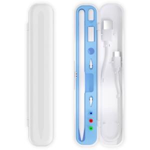 [미국배송] 애플호환 펜슬 1세대 2세대 및 프로와 호환되는 바이와비스 필통 패드 펜 기타 스타일러스 팁의 경우 캡(파란색)과 케이스