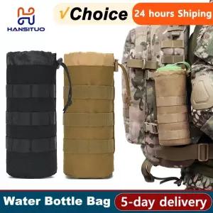 Molle 물병 가방 조절식 드로스트링 거치대 600D 사냥 야외 캠핑 하이킹 병 파우치