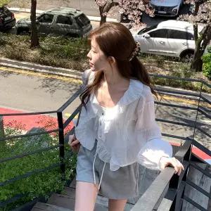 [코코블랑] 마셀 러플 볼레로 블라우스