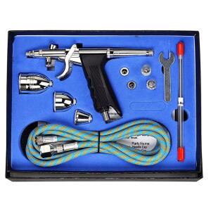 듀얼 액션 중력 에어 브러시 0.3/0.5/0.8mm 노즐 바늘 키트 스프레이 자동차 모델 공예 DIY 페인트