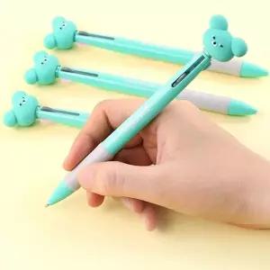 와사비베어 3색 볼펜 다색 필기용 학용품 세트 사무용 학생용 20개입