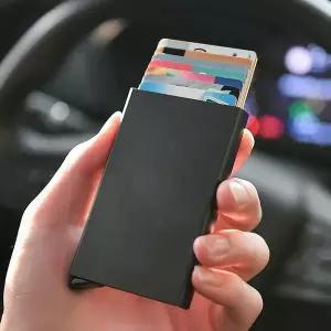 [하프클럽/]슬림 메탈 카드 홀더 여성 남자 러버 카드지갑