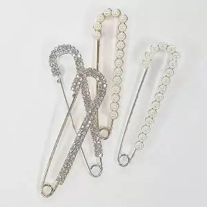 [하프클럽/]포인트 큐빅 진주 브로치 바지 옷 고정핀