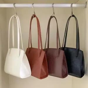 [다잇템]여자 스크래치강한 비건레더 롱핸들 스퀘어 넉넉수납 숄더백