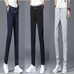 남성 기모안감 겨울바지 슬랙스 허리밴딩 일자 팬츠 (HSJ-WD3A51E)