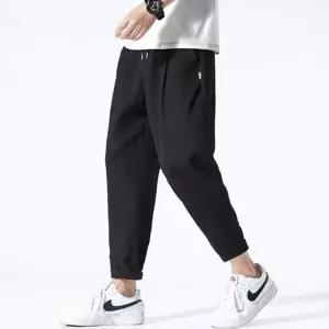 린넨 배기 일자팬츠 루즈핏 조거 밴딩 얇은 (HSJ-WFJSM2Z)