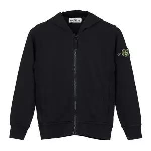 스톤아일랜드(14A) KIDS 26SS 블랙 로고패치 후드 집업 자켓 166100004 S0040 V0029