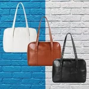 [다잇템]여자 고급 인조가죽 직사각형 스퀘어 롱스트랩 숄더백