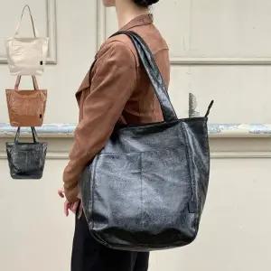 [다잇템]여자 비건레더 인조가죽 질감 넉넉한 수납 데일리 숄더백