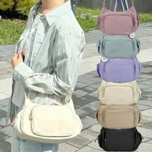 [다잇템]여자 나일론 사이드포켓 스트랩조절 경량 크로스백