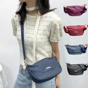 [다잇템]여자 라운드 나일론 데일리 실용 크로스백