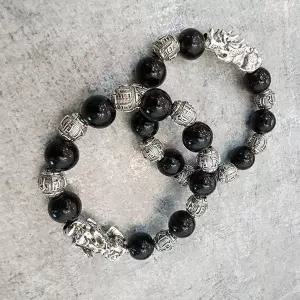 [하프클럽/]불교 염주 풍수 패션 돈 복 횡재 재물 실버 비휴 팔찌