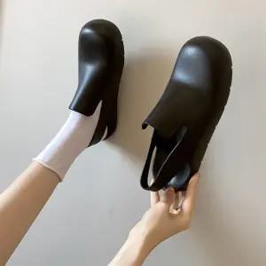 여자 슬링백 고무신 어글리 둥근코 플랫슈즈