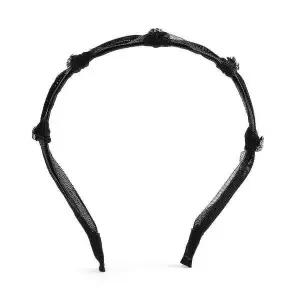 큐빅 머리띠 블랙 슬림 동안코디 플라워 여성용