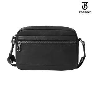 [탑보이] 심플 레더 지퍼 포켓 미니 크로스백 (BP076)