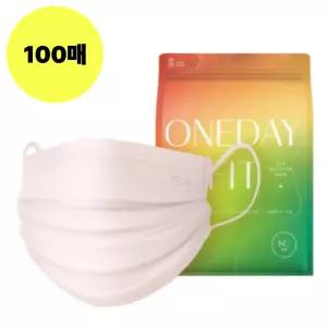CLA 마스크 원데이핏 피치베이지 중형 100매 일회용