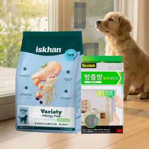[럭키사은품발송] 이즈칸 독 버라이어티 알러지프리 6.5kg +방충망 보수 시트 (강아지 사료 세트)