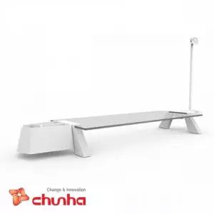 [골드스마일]ksr S300 스마트독 브릿지 모니터받침대 화이트 투명