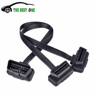 30CM obdii 확장 듀얼 커넥터 y 분배기 16pin 남성-여성 케이블 어댑터 플랫 + ELM327 용 국수처럼 얇은
