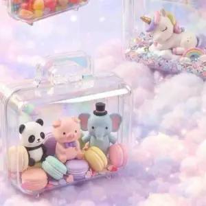 ( )손잡이형 투명 피규어 보관함 아크릴전시박스 뽑기인형케이스