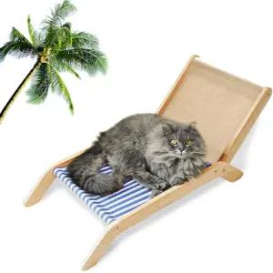펫카라이 고양이 의자 해변 테마 해먹 침대 양육된 미니 비치 실내 위한 귀여운 라운지