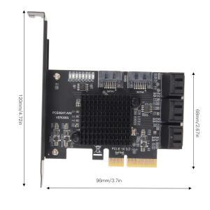 주라식 PCIE SATA 카드는 쉽게 확장할 수 있습니다. 지원 Windows용 PC용 핫 스왑  8포트 LED 표시등