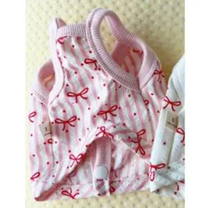 1P 3XL 똑딱이 여름 강아지 리본 핑크 나시티 가디건