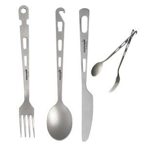 티타늄 포크 집게 세트 스푼 여행 세트 초경량 도구 배낭 내열성 여행용 캠핑 나이프 식기