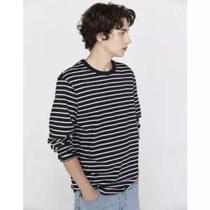 지오다노 NEW 남자 스트라이프 긴팔 티셔츠 01025911 353456