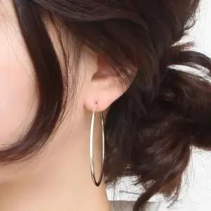 파이프귀걸이 92.5 실버 파이프 후프 링 은 귀걸이 50mm