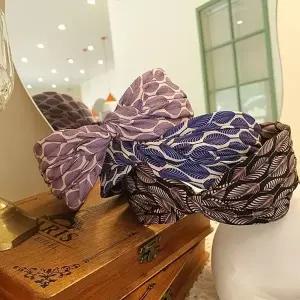 여자 국내생산 핸드메이드 시원한 면 나뭇잎 헤어밴드