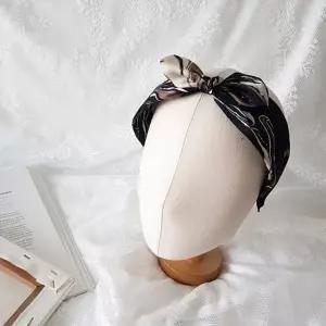 여자 세련된 마블 실켓 리본 데일리 헤어밴드