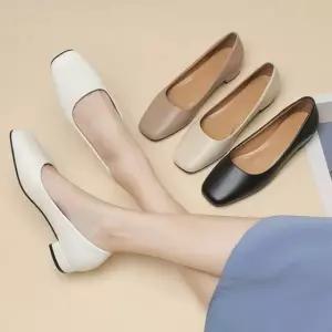 여성 플랫슈즈 단정한 네모앞코 단화 캐주얼 정장 신발