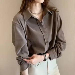 여성 골덴셔츠 캐주얼 코듀로이 남방 스탠다드핏 4색