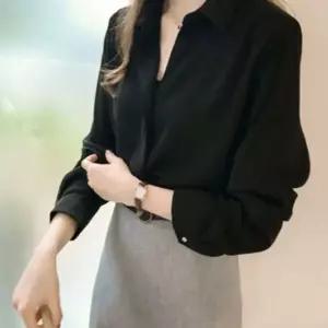 여성 은은한 광택감 카라 셔츠 블라우스 정장 오피스룩 4색