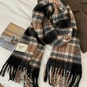 머플러 격자 체크 울 숄 여성 겨울 긴 롱 목도리
